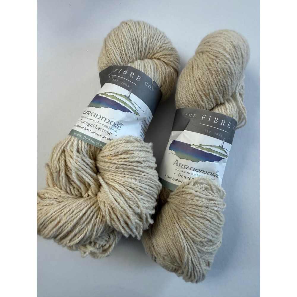 New The Fibre Co Arranmore Light 2 Skeins St. Claire Cream Wool Cashmere Silk